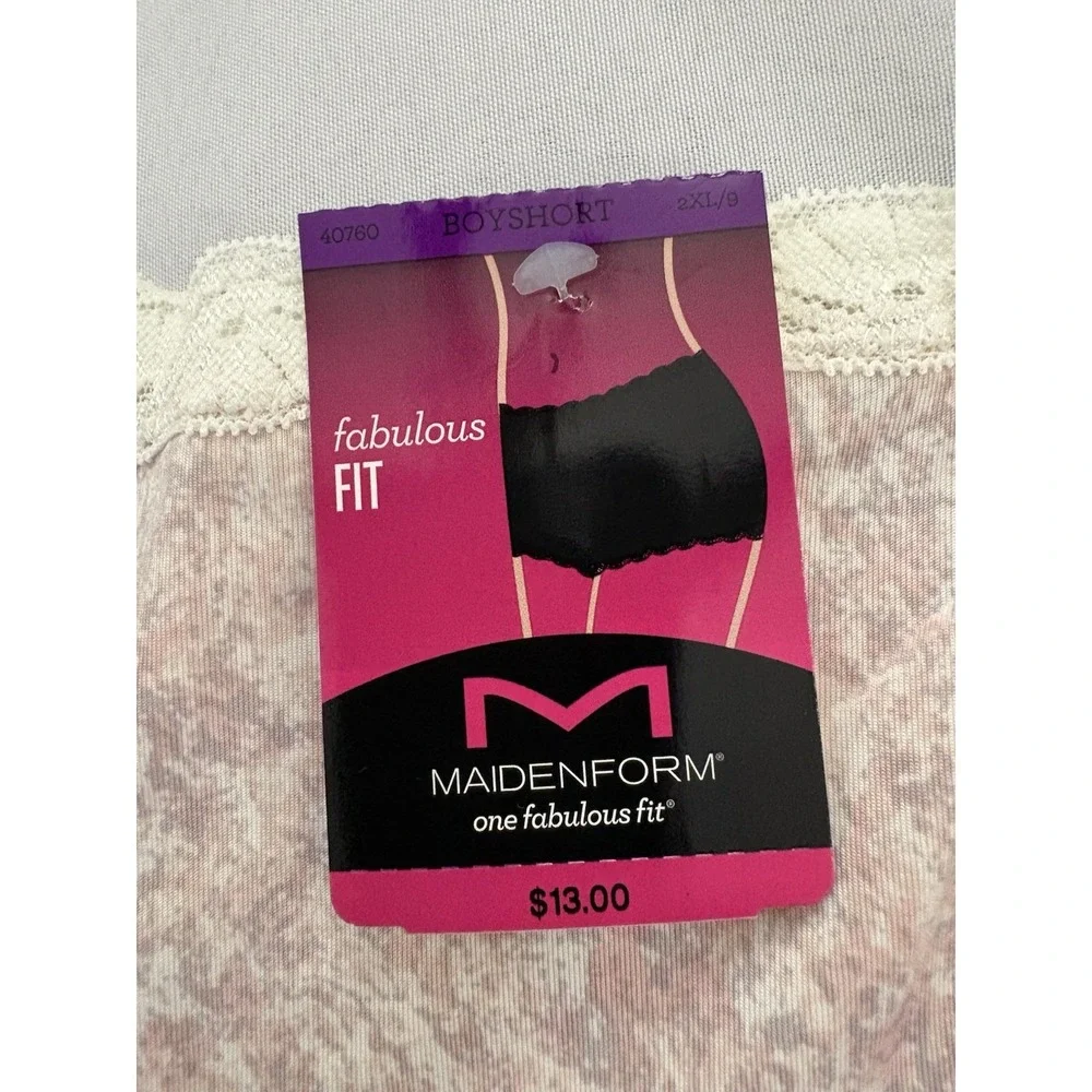 NEW Maidenform One Fab Fit Boyshort Panty 40760 Multicolor Womens 2XLarge 2 Pair - Picture 4 of 8